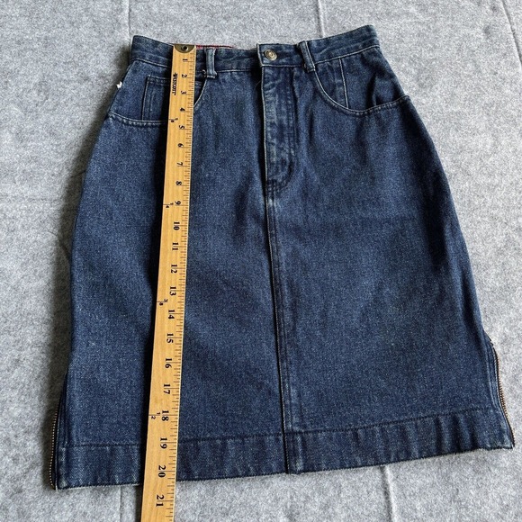 Vintage Great Plains Jean Skirt Juniors Size 5 Denim Mini Side Zippers Cotton - Picture 8 of 10